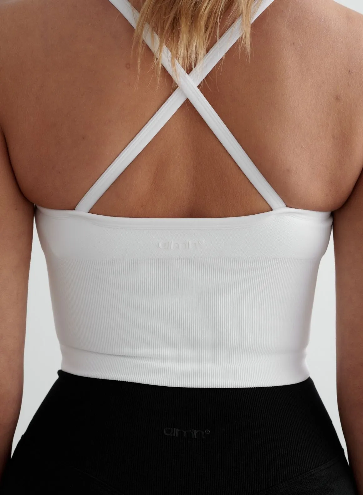 Easy Care Wash Fabric Double Stitched Reinforcement White Shape Seamless Cross Back Bralette