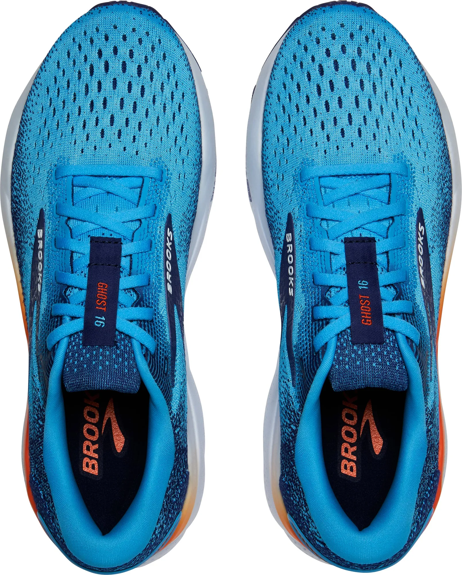 Brooks Ghost 16 Mens Running Shoes - Blue Impact Resistant Heel