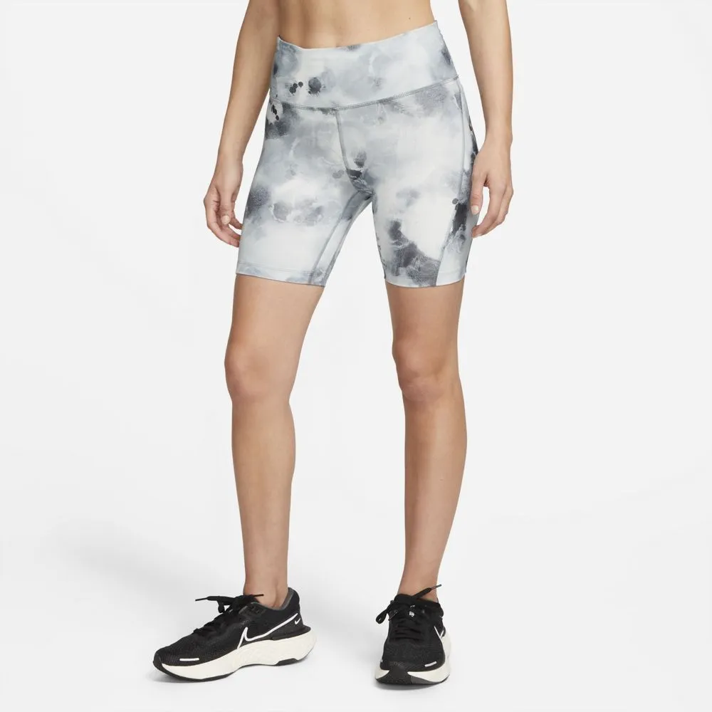 Nike Women's Air Dri-FIT 7 Inch Fast Shorts Smoke Grey One-Piece Wear Leather Core