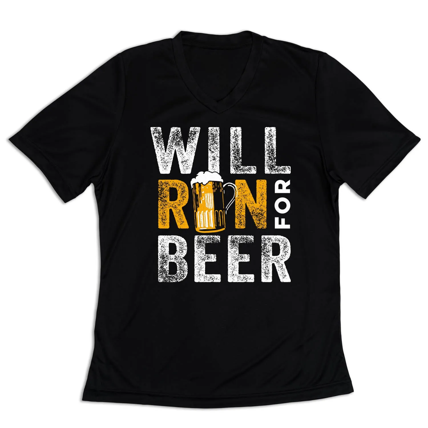 MinimalistStitching Short Sleeve Women's Short Sleeve Tech Tee - Will Run For Beer