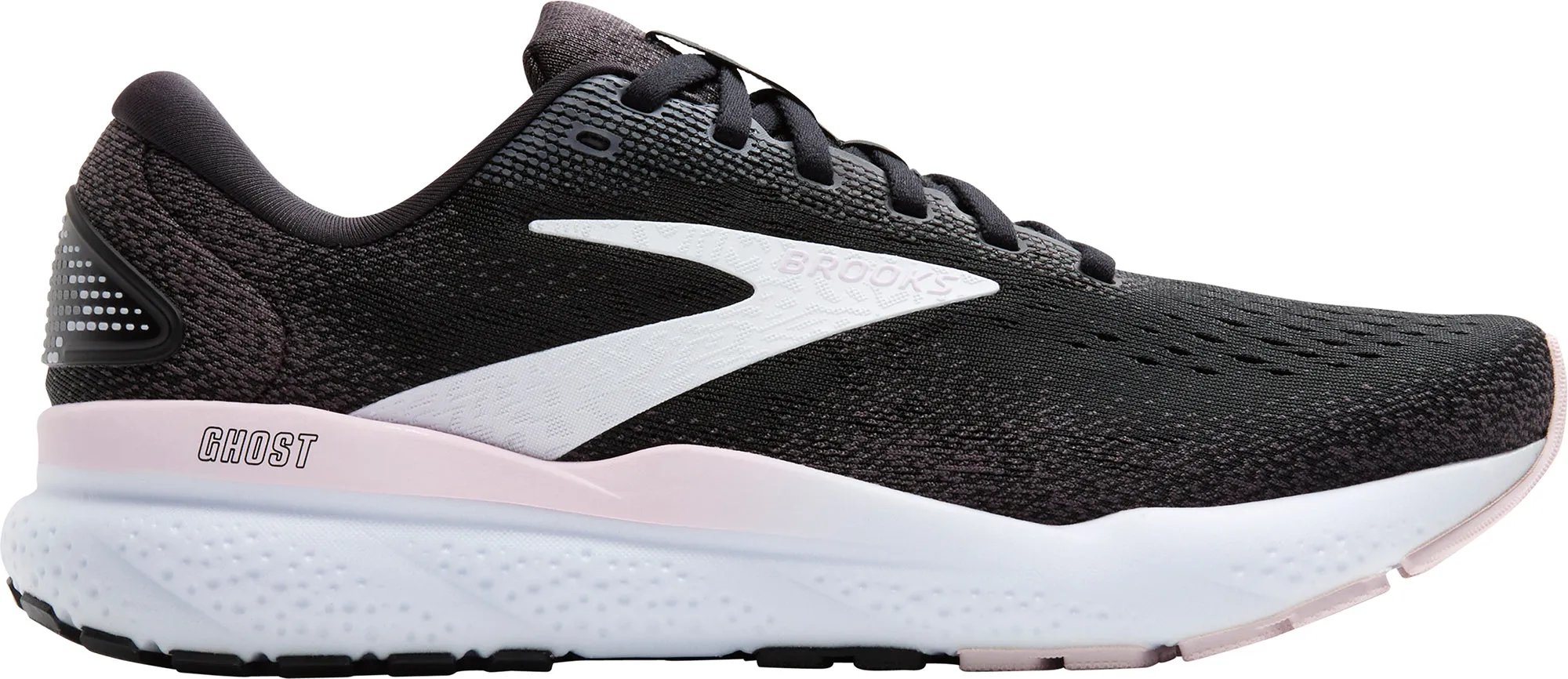 all - terrain logo - beaded shoes Brooks Ghost 16 Womens Running Shoes - Black