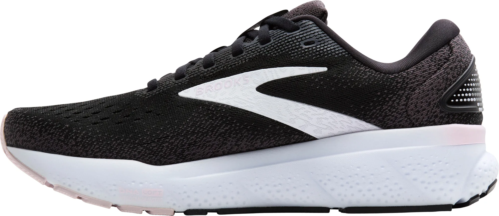 Brooks Ghost 16 Womens Running Shoes - Black Injection Molded Layer Multi Directional Lugs