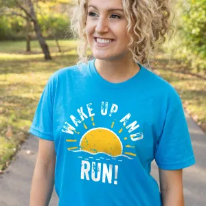 Running Short Sleeve T-Shirt - Wake Up And Run Pilling Resistant Finish
