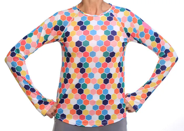 Durable Build Honeycomb Long Sleeve Performance Top OdorResistant Lightweight Shirt