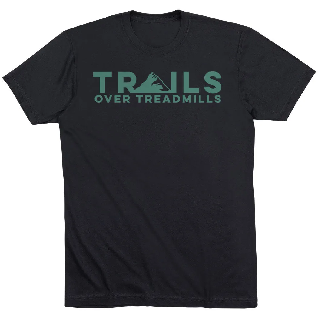 Running Short Sleeve T-Shirt - Trails Over Treadmills Light Breeze Comfortable Shape