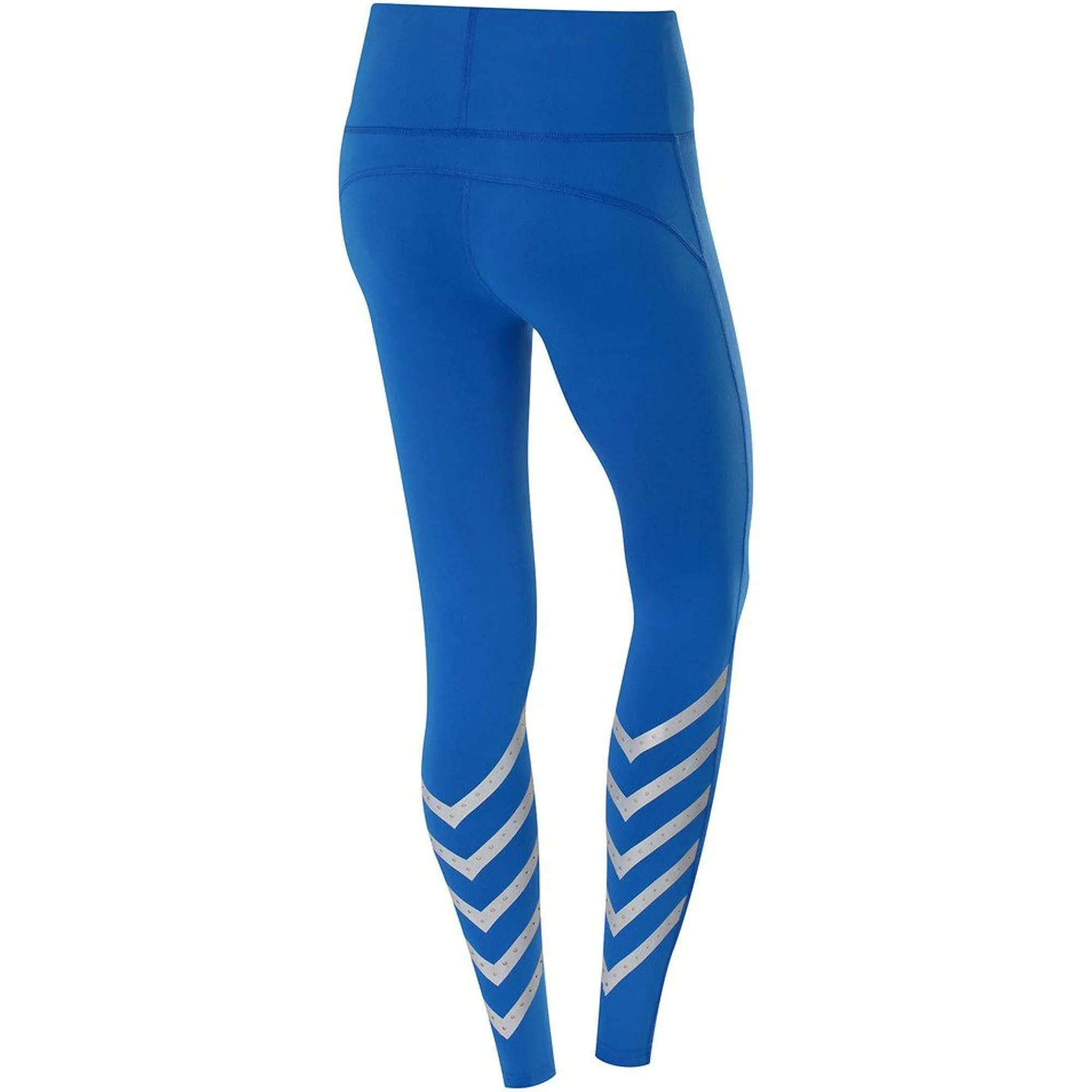 TCA Laser Tech Reflective Womens Long Running Tights - Blue Second Skin Maternity Wear Stretch Fit