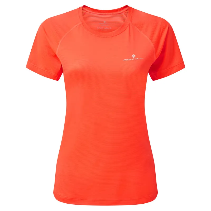 Quick Dry Fit Ronhill Tech Short Sleeve Women's Running Tee - Hot Coral