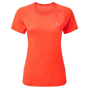 Quick Dry Fit Ronhill Tech Short Sleeve Women's Running Tee - Hot Coral