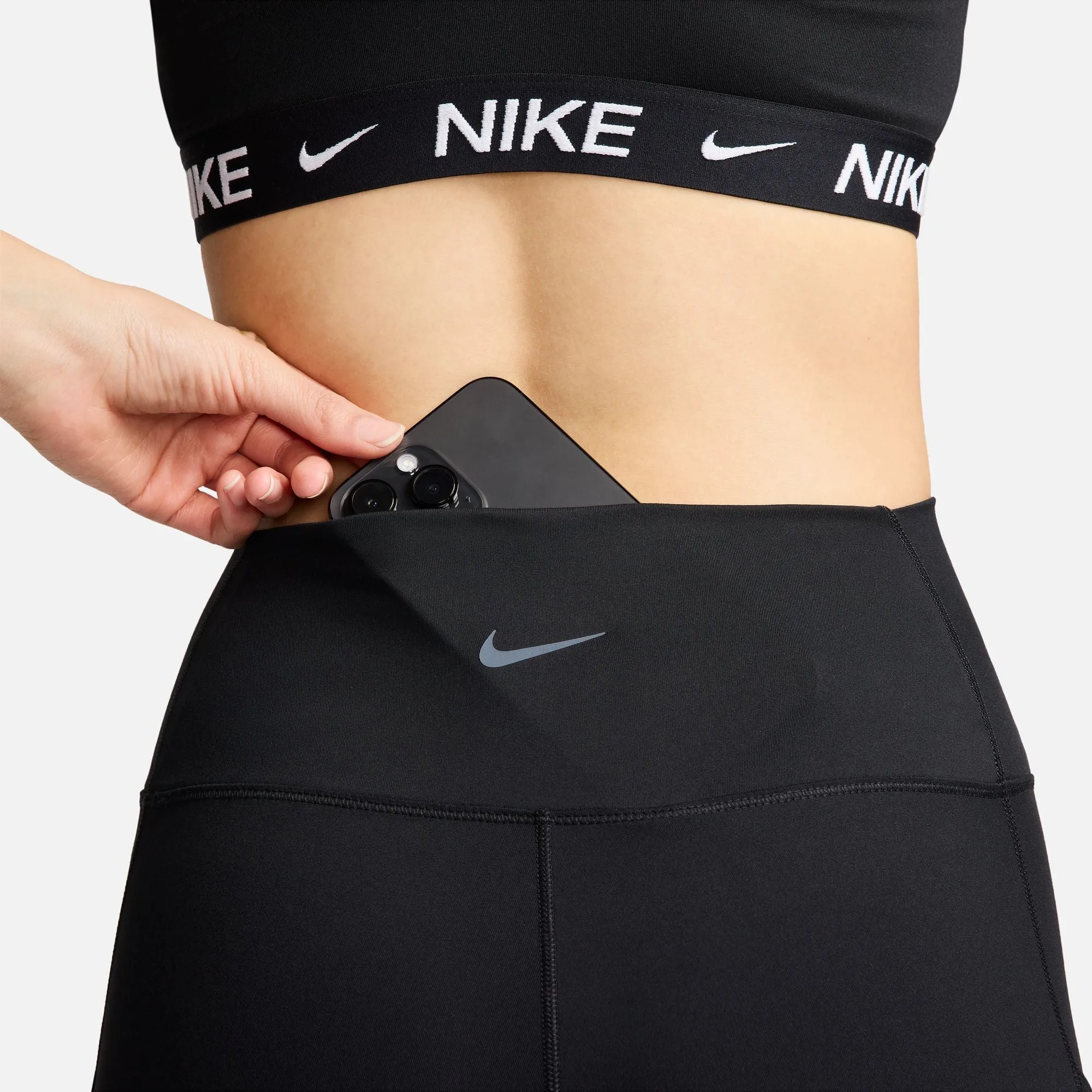 Nike Women's One High-Waisted 7/8 Leggings Black Core Fitwear Slim Fit Wear