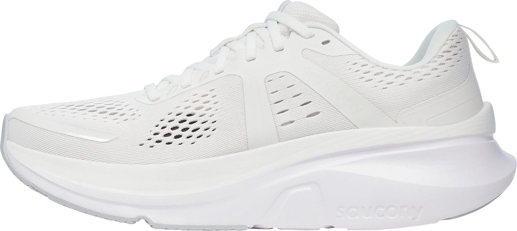 beginner - appropriate shoes Stretchable Saucony Guide 18 Mens Running Shoes - White