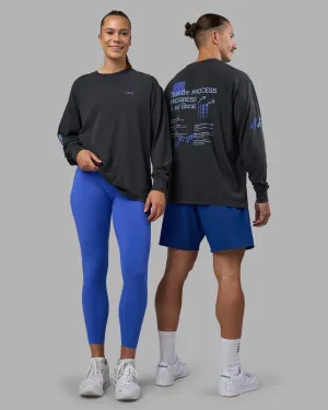 Cali FLXCotton Oversized Long Sleeve Tee - Black Washed Adaptable Eco Certified Fiber