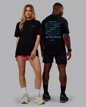 Trust The Process 2.0 FLXCotton Tee Oversize - Black-Blue Atoll Chill Style