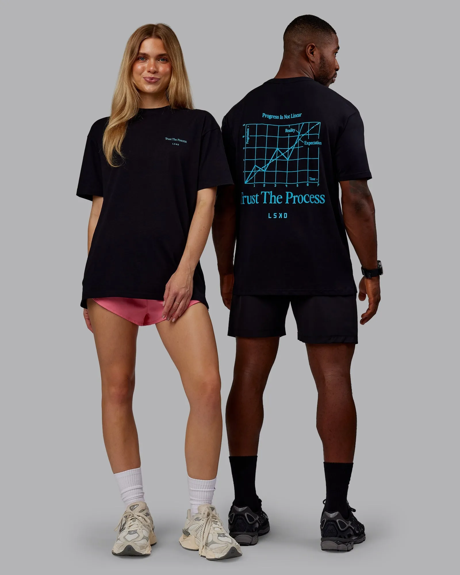 Trust The Process 2.0 FLXCotton Tee Oversize - Black-Blue Atoll Cozy Vibes