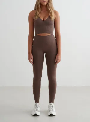 Learning - effective Moisture Activated Cooling Macchiato Shape Seamless Tights & Cross Back Bralette Set