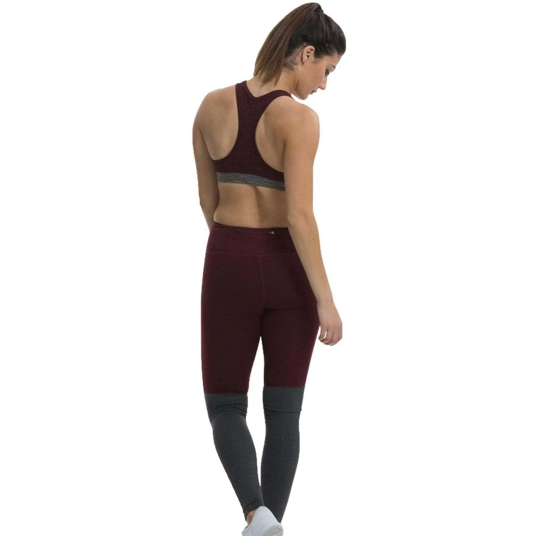 TCA Nova High Waist Womens Long Running Tights - Red Cold Fit