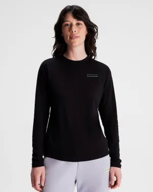 Quick Release Hem Women's Heritage Organic Cotton Long Sleeve T-shirt - Black