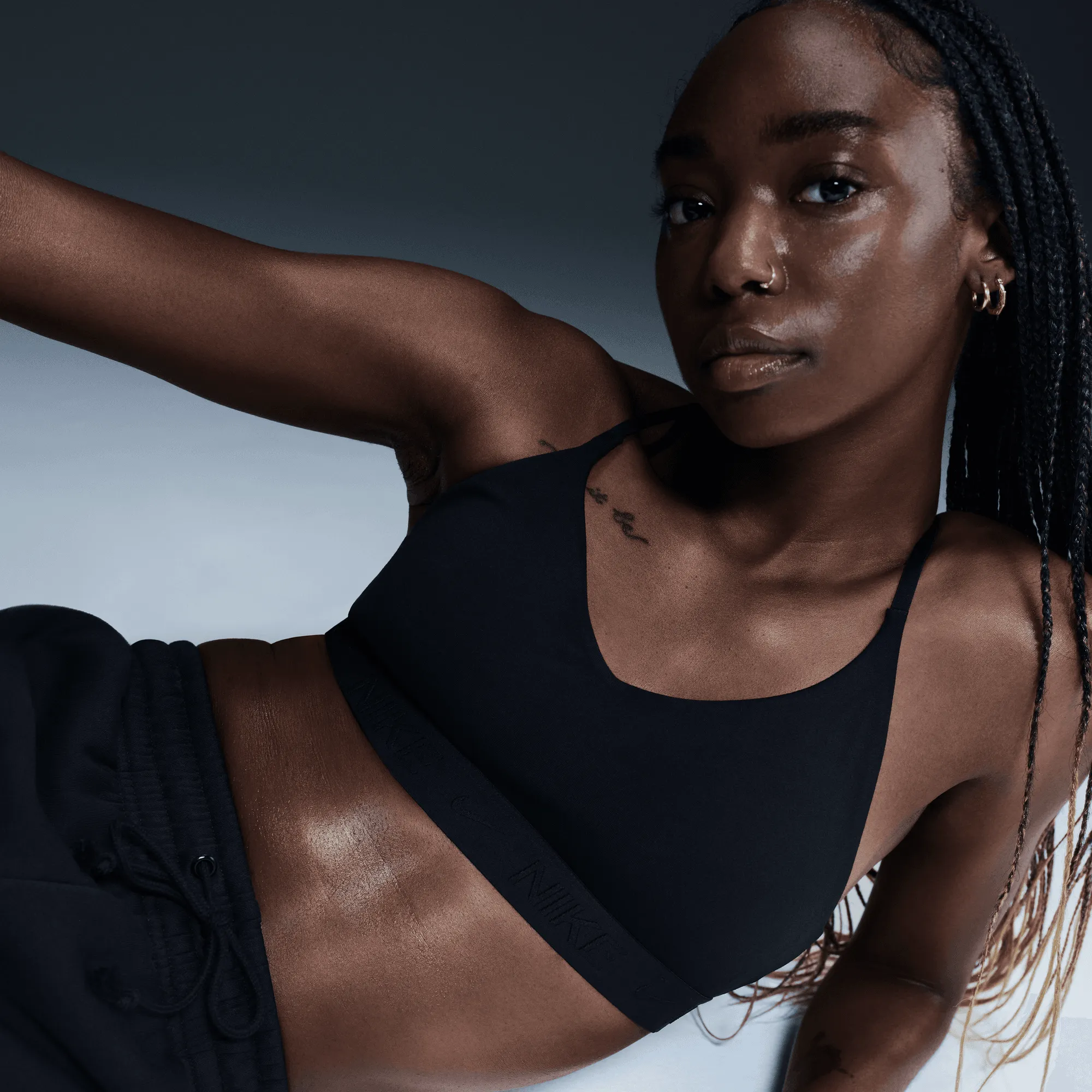 Women's Indy Light Support Padded Adjustable Sports Bra (010 - Black/Black) Gym members