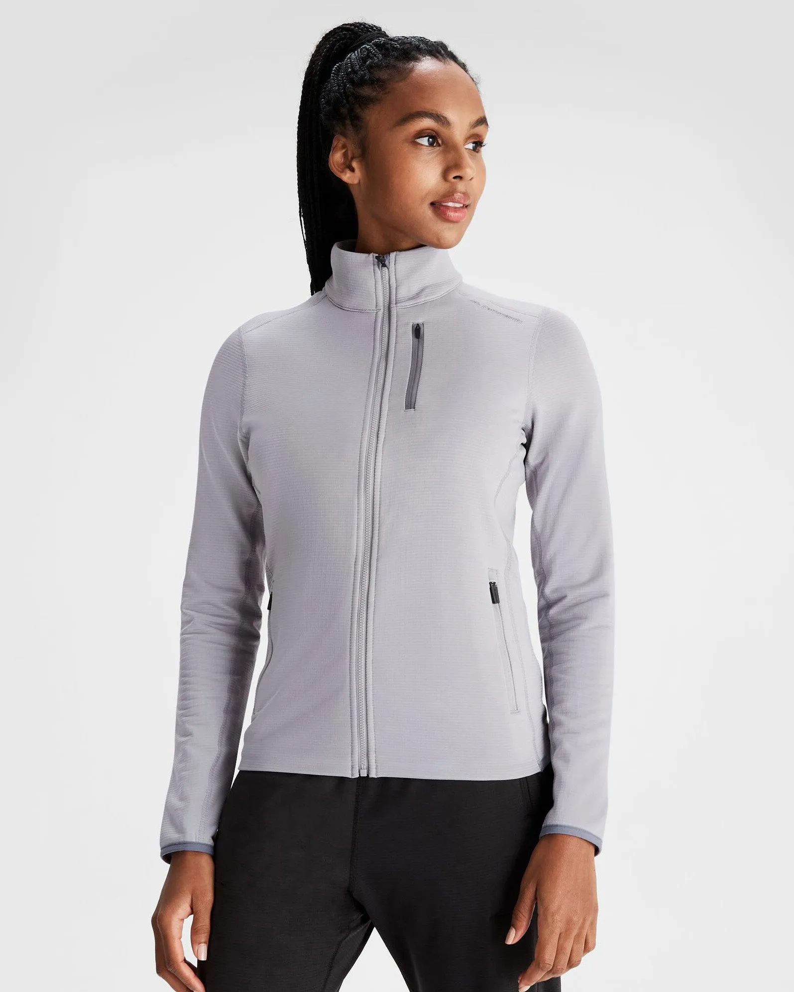 Layered Wind Barrier Women's Seeker Fleece Jacket - Light Haze Metro Mode RecycledPolyester
