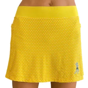 Sophisticated Casual Yellow Dot Running Skirt