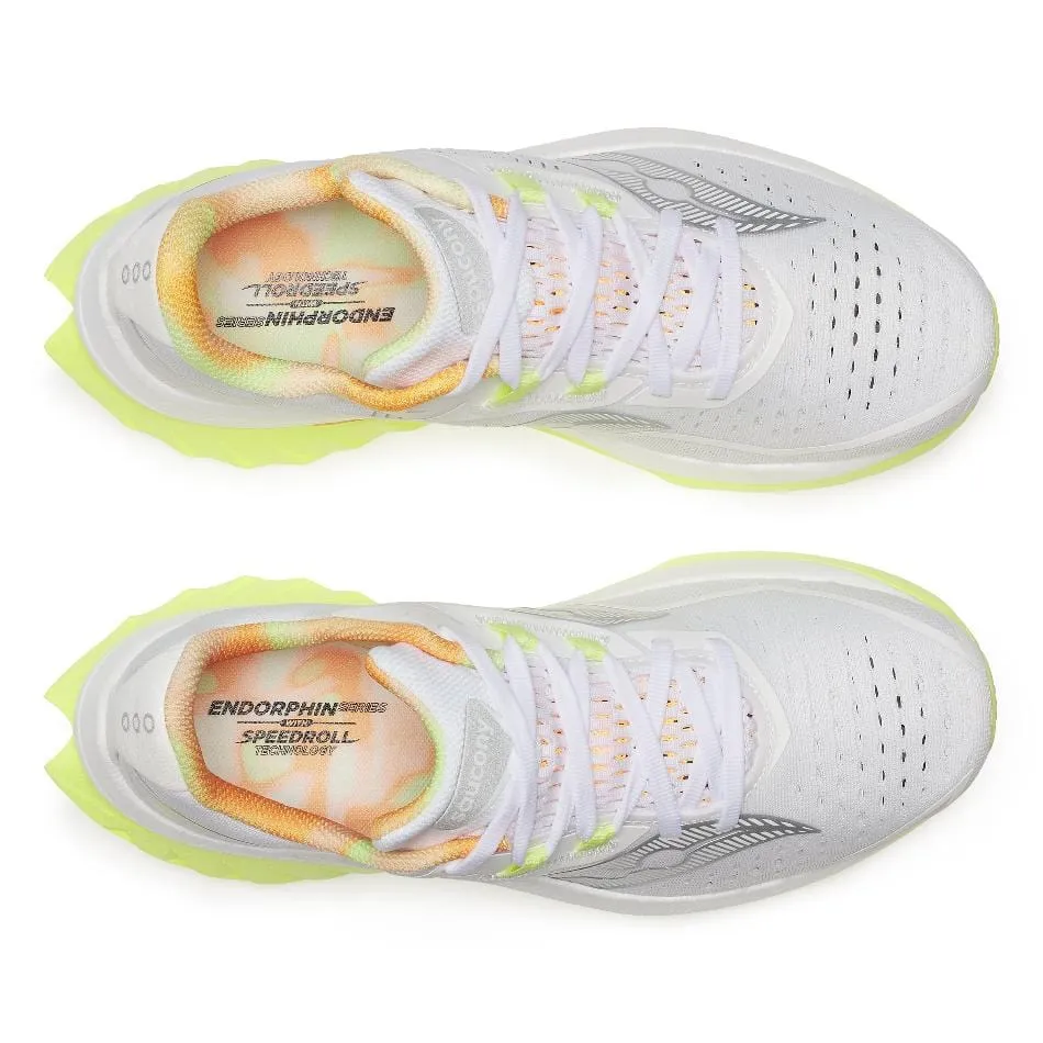 Saucony Women's Endorphin Speed 4 Running Shoes in White/Sunny SS25 Impact Protection Layer