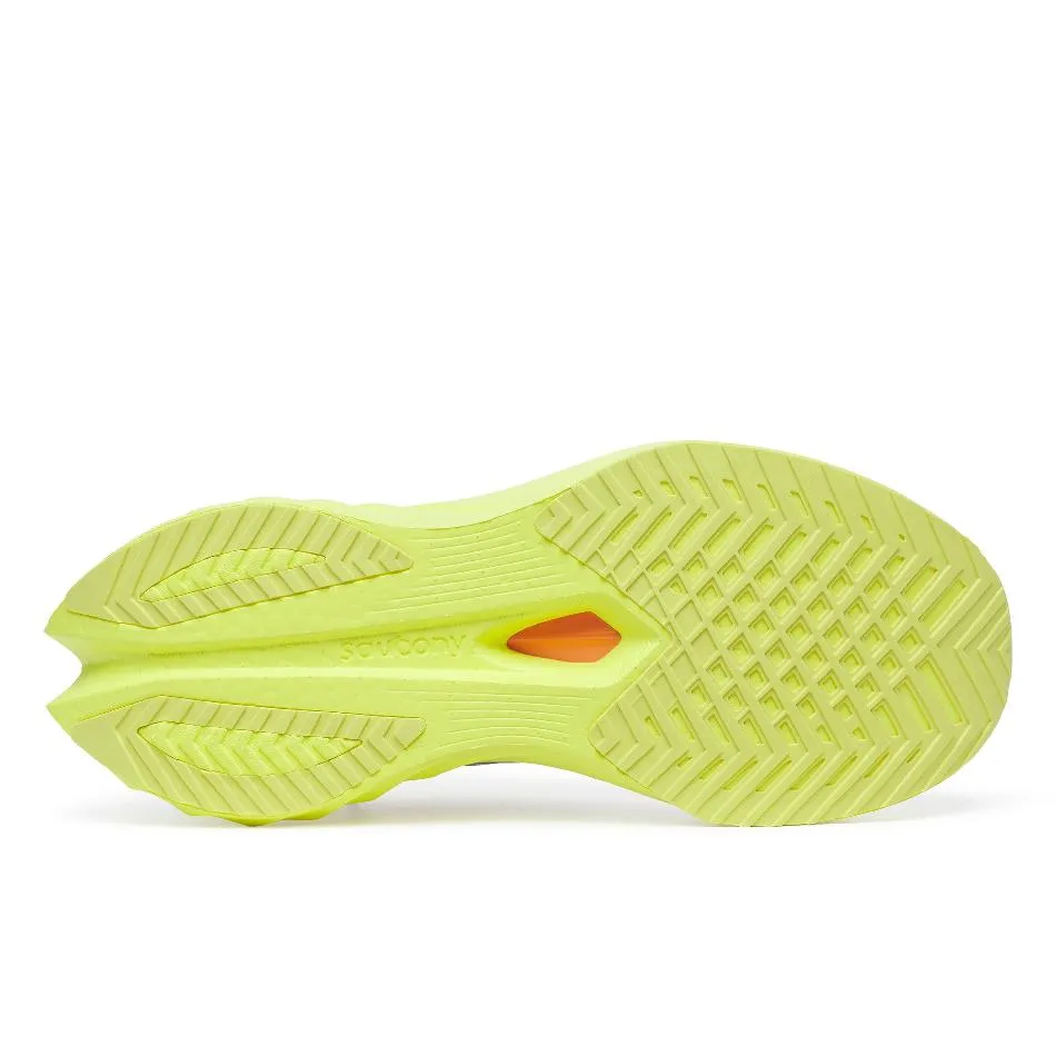 Saucony Women's Endorphin Speed 4 Running Shoes in White/Sunny SS25 Snug Heel Lock Pressure Distribution