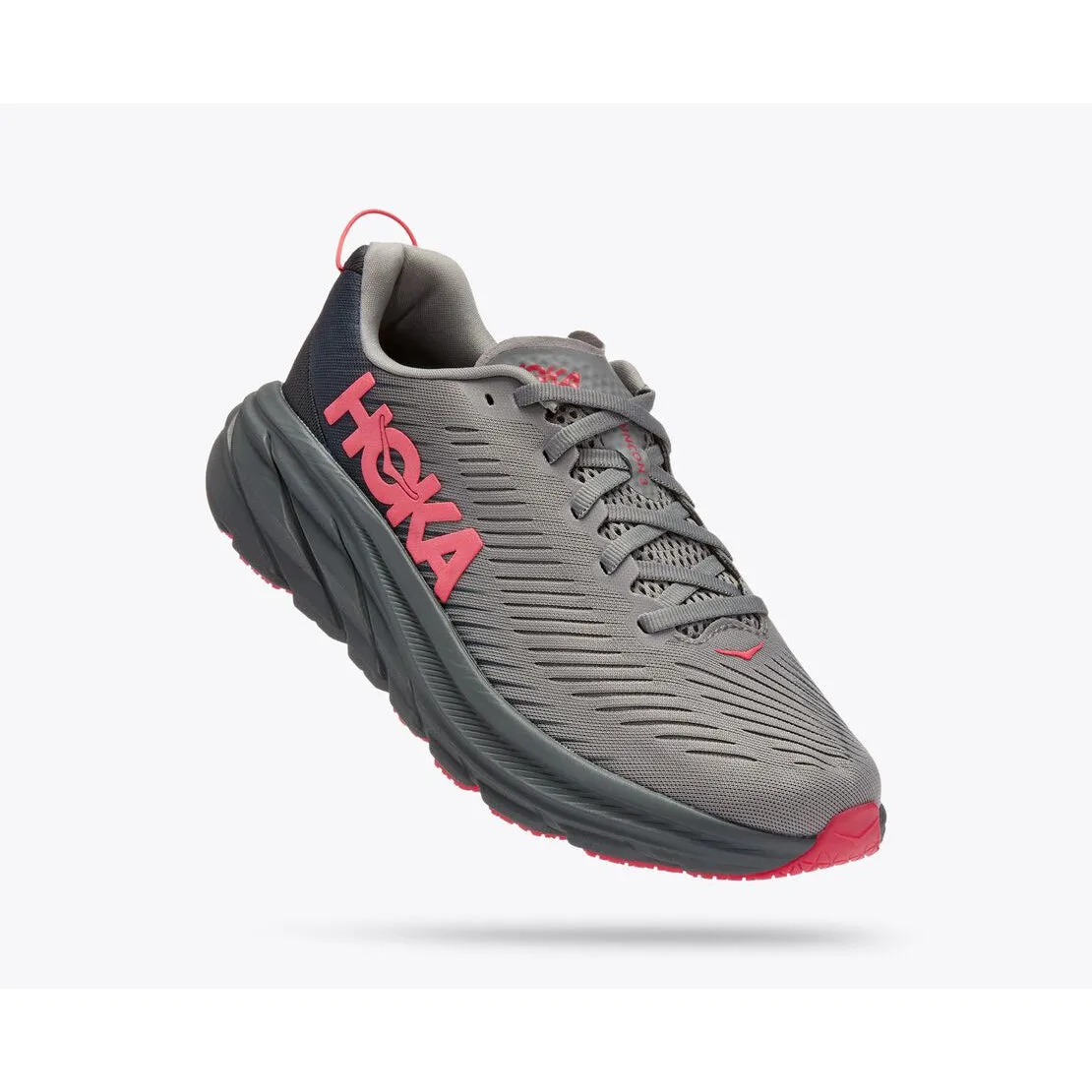 summer running footwear cross - country running shoes Hoka Women's Rincon 3 (Sharkskin/Diva Pink)