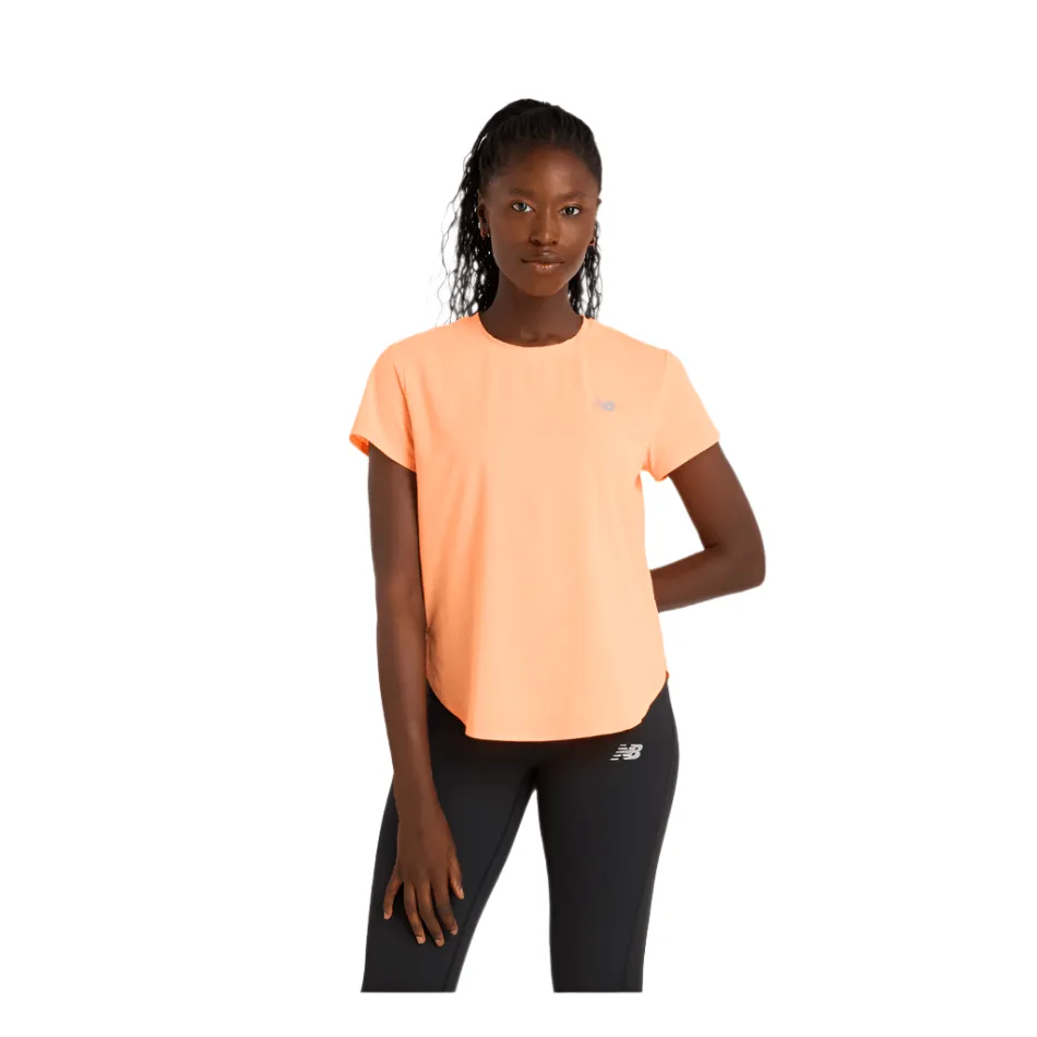 New Balance Women's Race Day Ultralight T-shirt in Hot Mango SS25 Casual Day Wear Casual Flex Design