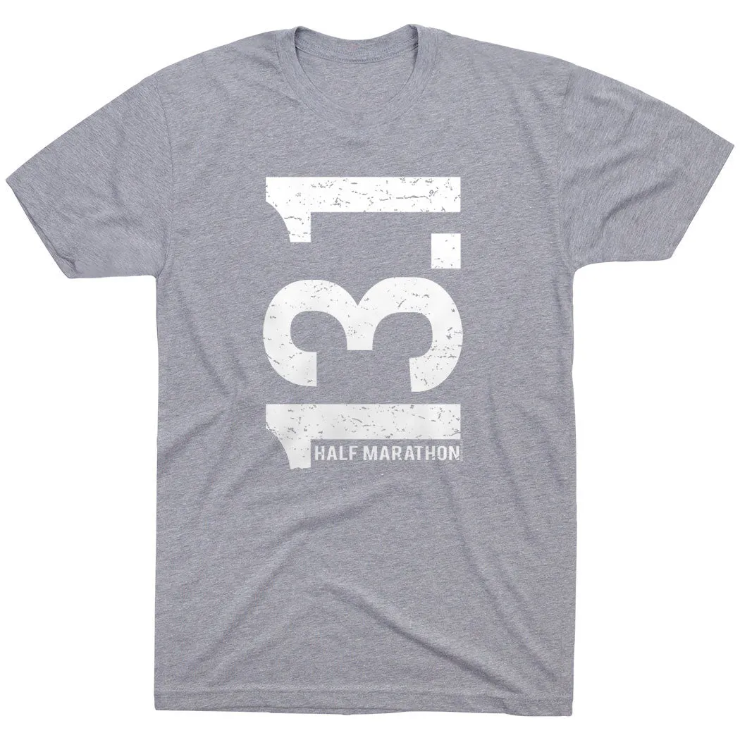 Breathable Waistband Sports Apparel Running Short Sleeve T-Shirt - 13.1 Half Marathon Vertical