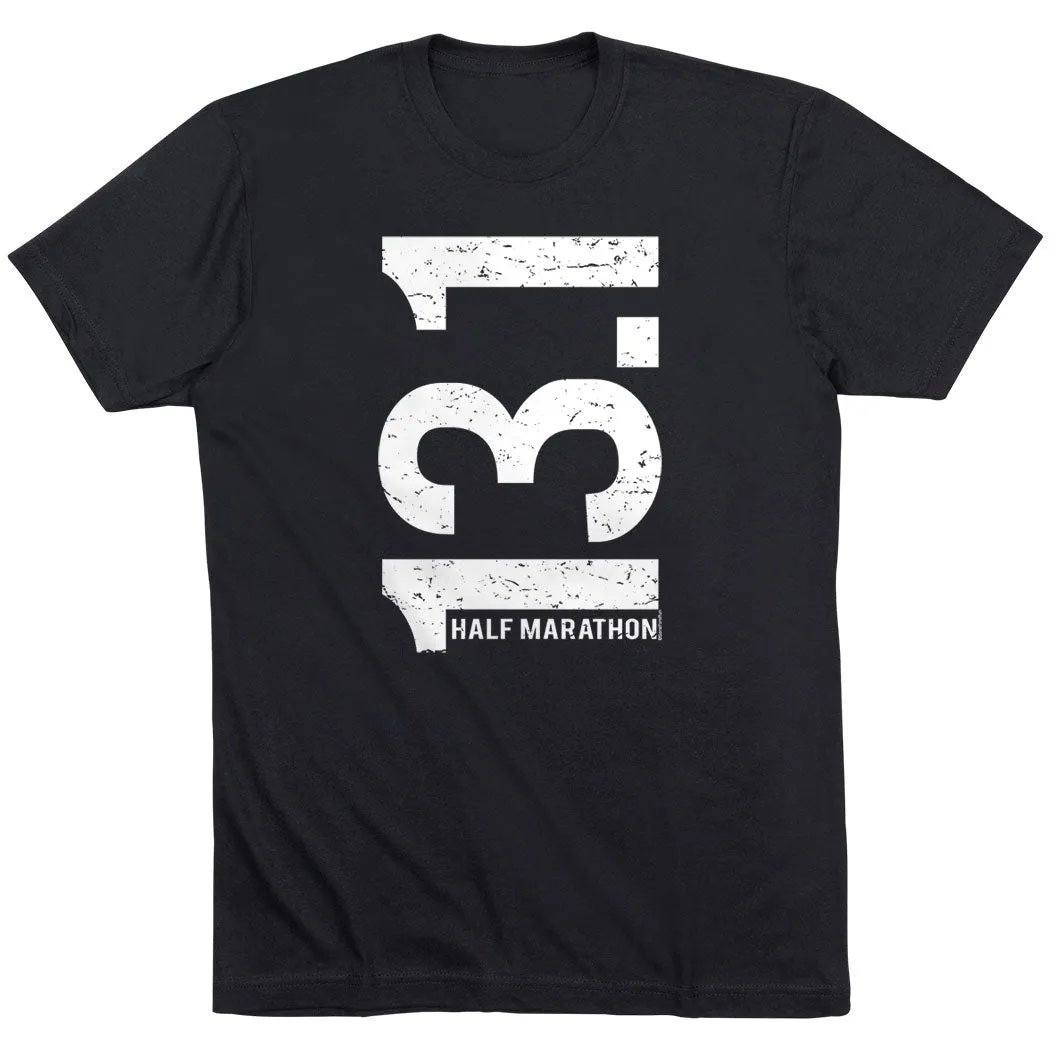 Cozy And Stylish AntiBacterialTreatment Running Short Sleeve T-Shirt - 13.1 Half Marathon Vertical