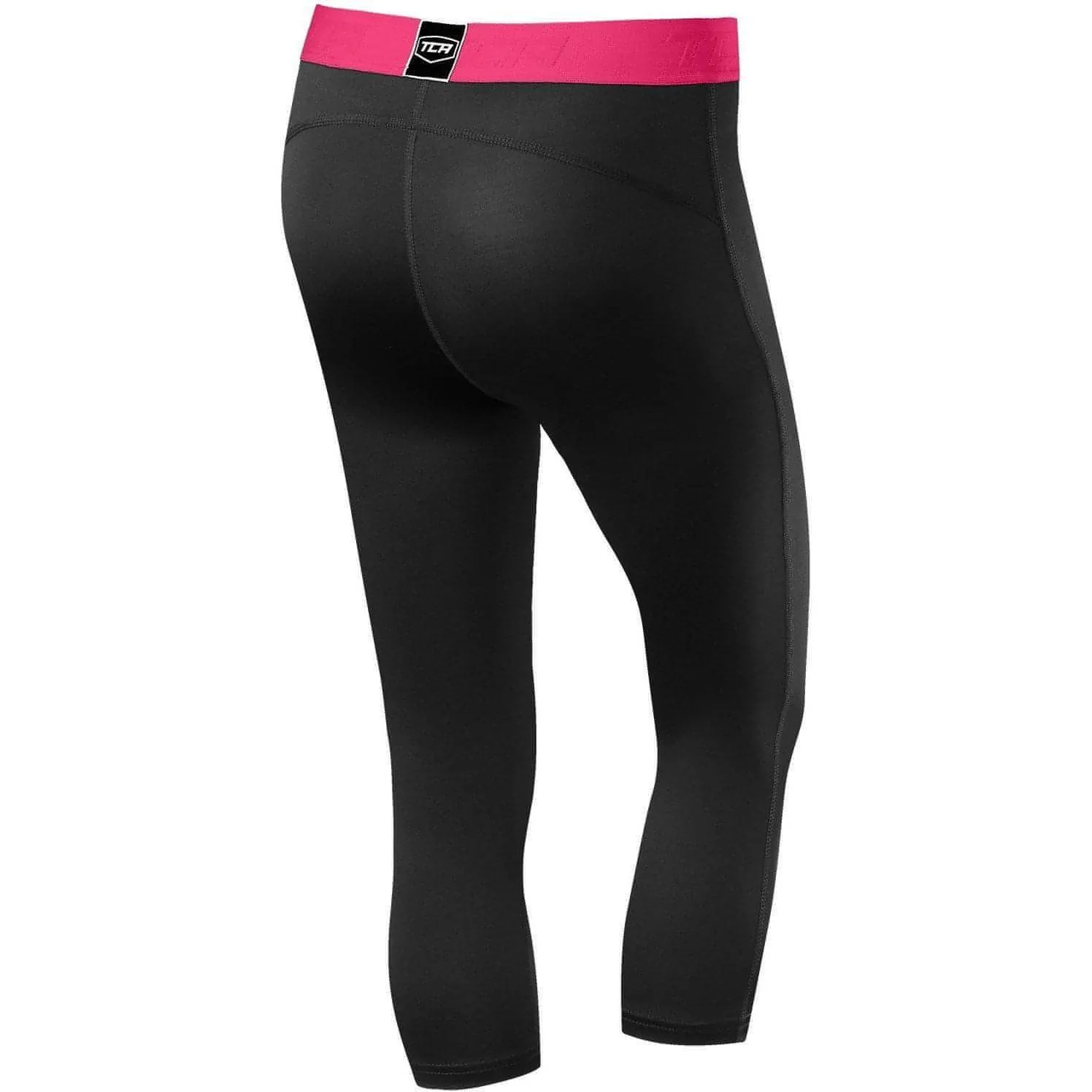 Flexible Comfort Flexible Motion TCA Pro Performance Endurance Womens 3/4 Capri Running Tights - Black