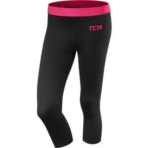 TCA Pro Performance Endurance Womens 3/4 Capri Running Tights - Black Slimming Comfort For Men Seamless Design