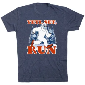 Running Short Sleeve T-Shirt - Yeti, Set, Run Light Flex Fit Lightweight Wear