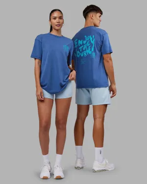 Moisture Management Street Ready Inferno Journey FLXCotton Oversized Tee - Midnight Blue Washed-Blue