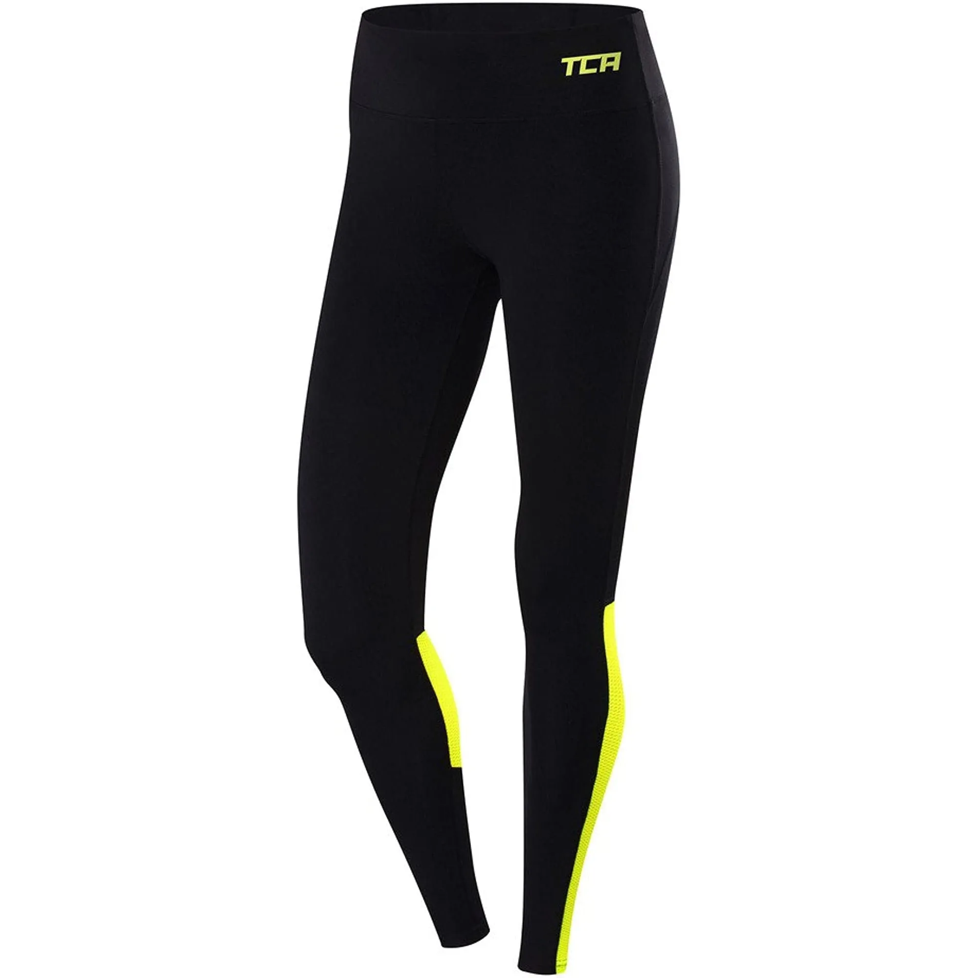 For Teens Skin Friendly TCA Hex Mesh Womens Long Running Tights - Black