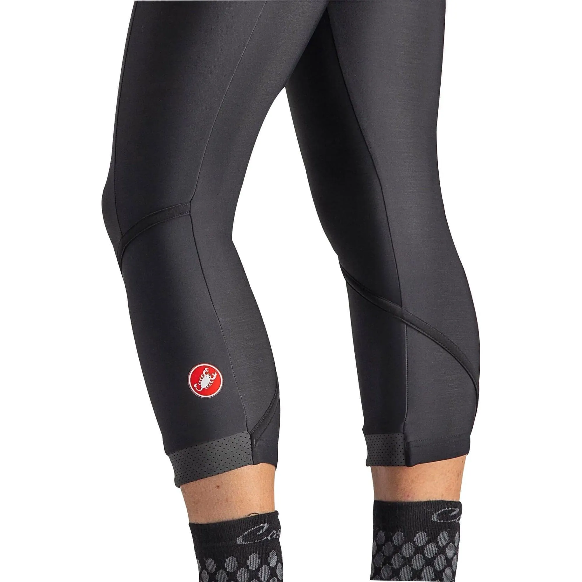 For Adults Slim Fit Tight Shape Castelli Velocissima Thermal Womens Long Cycling Tights - Black