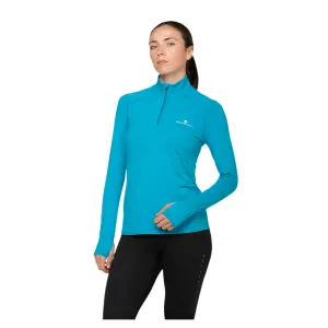 Quick-Drying Shirt Ronhill Women's Core Thermal 1/4 Zip in Azure/Bright White SS25