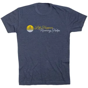 Running Short Sleeve T-Shirt - Life Happens, Running Helps Soft Stretch Fit