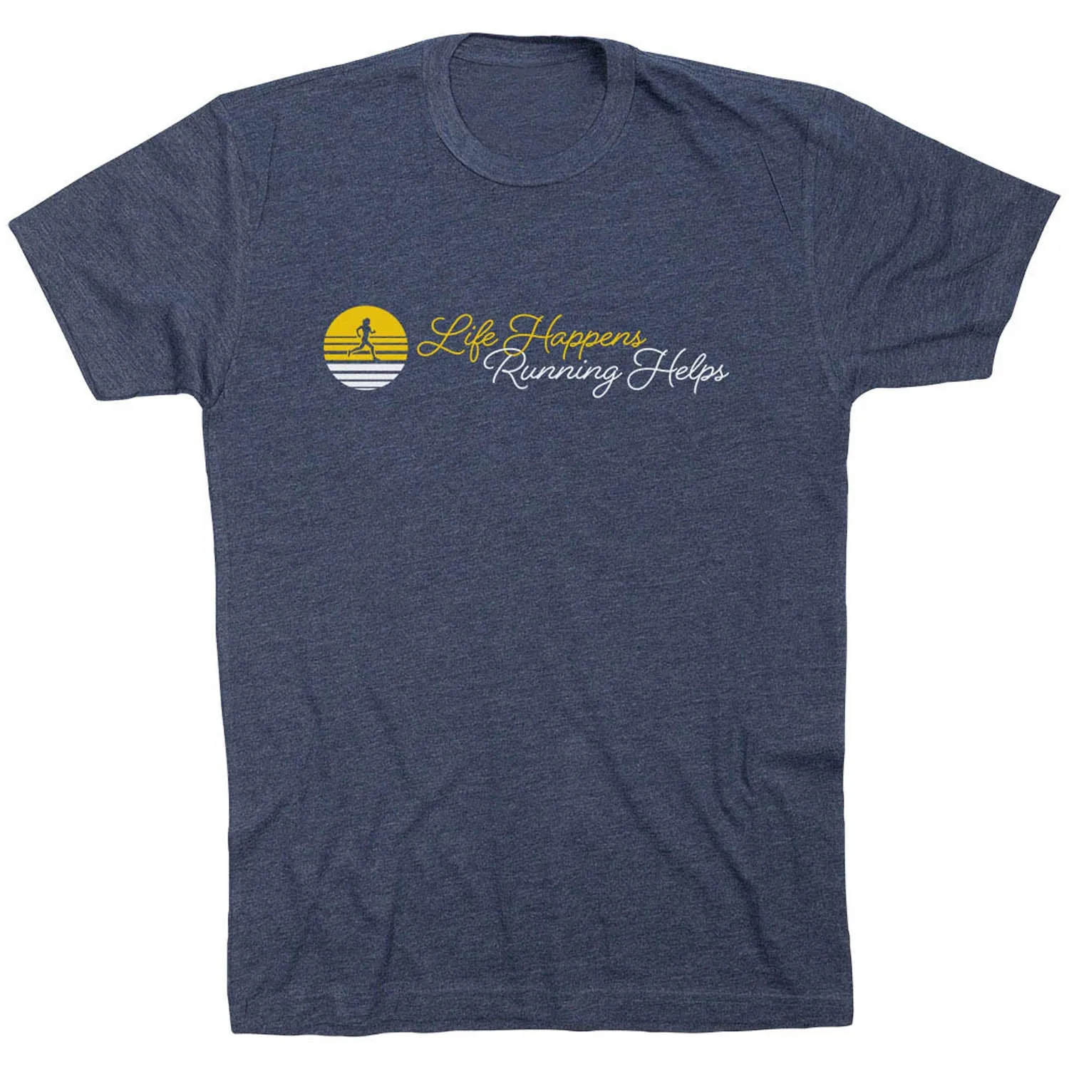 Running Short Sleeve T-Shirt - Life Happens, Running Helps Soft Stretch Fit