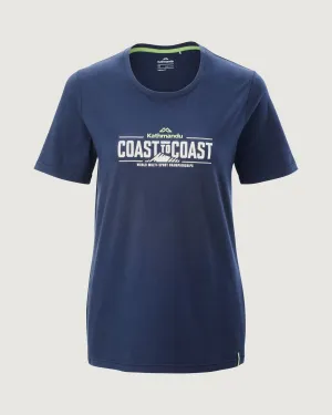 Women's Coast to Coast T-shirt - Midnight Navy Easy Wear Relaxed Vibes