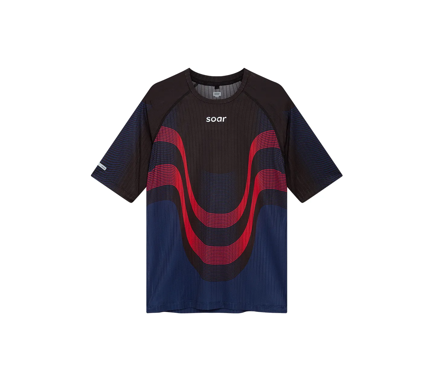 Women's Race Tee | Black/Red/Navy Non Restrictive Silhouette