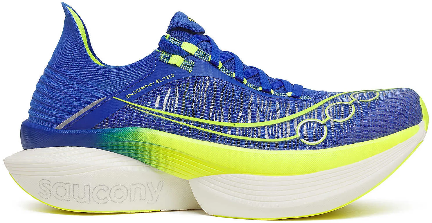 Adaptive Flex Notches adjustable shoe fit Saucony Endorphin Elite 2 Running Shoes - Blue