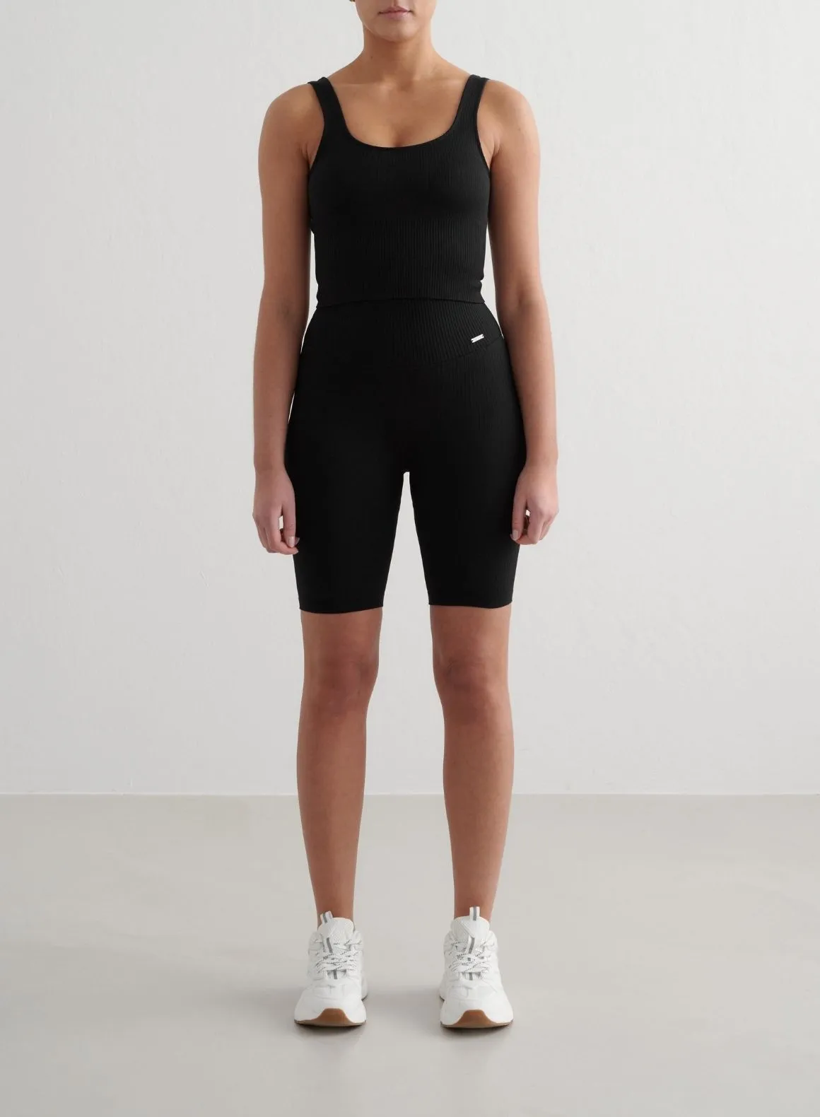 Non Irritating Edges Black Ribbed Seamless Shaping Bralette