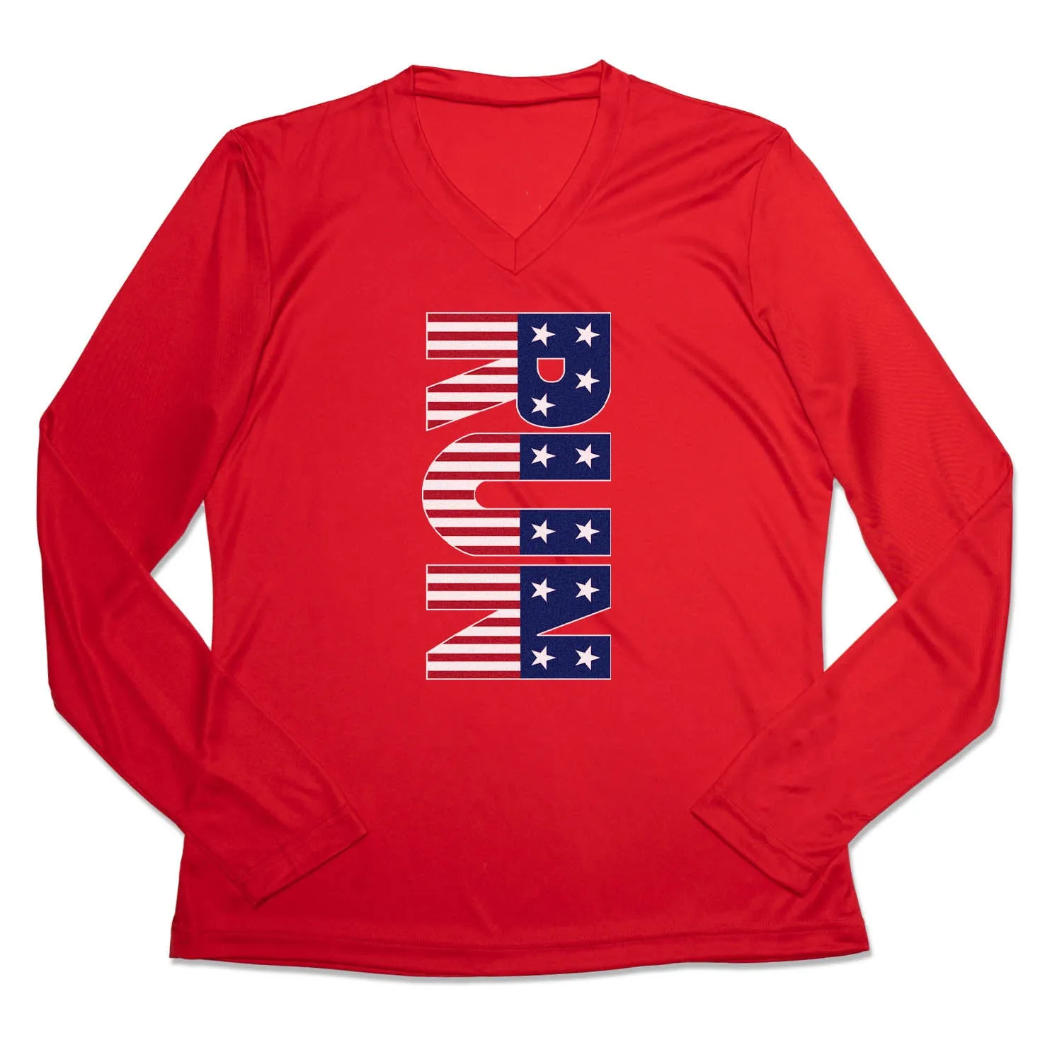 Soft and Cozy Women's Long Sleeve Tech Tee - Patriotic Run