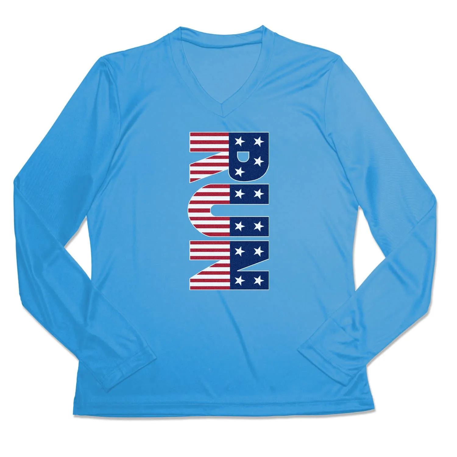Cozy Look Wear Women's Long Sleeve Tech Tee - Patriotic Run