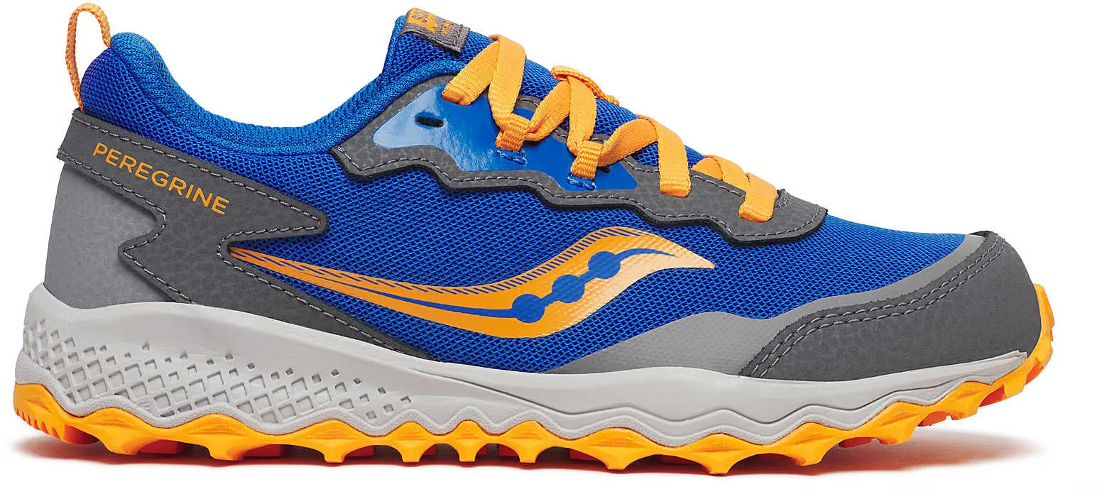 Airflow Engineered Upper running in summer Saucony Peregrine KDZ Shield Junior Trail Running Shoes - Blue