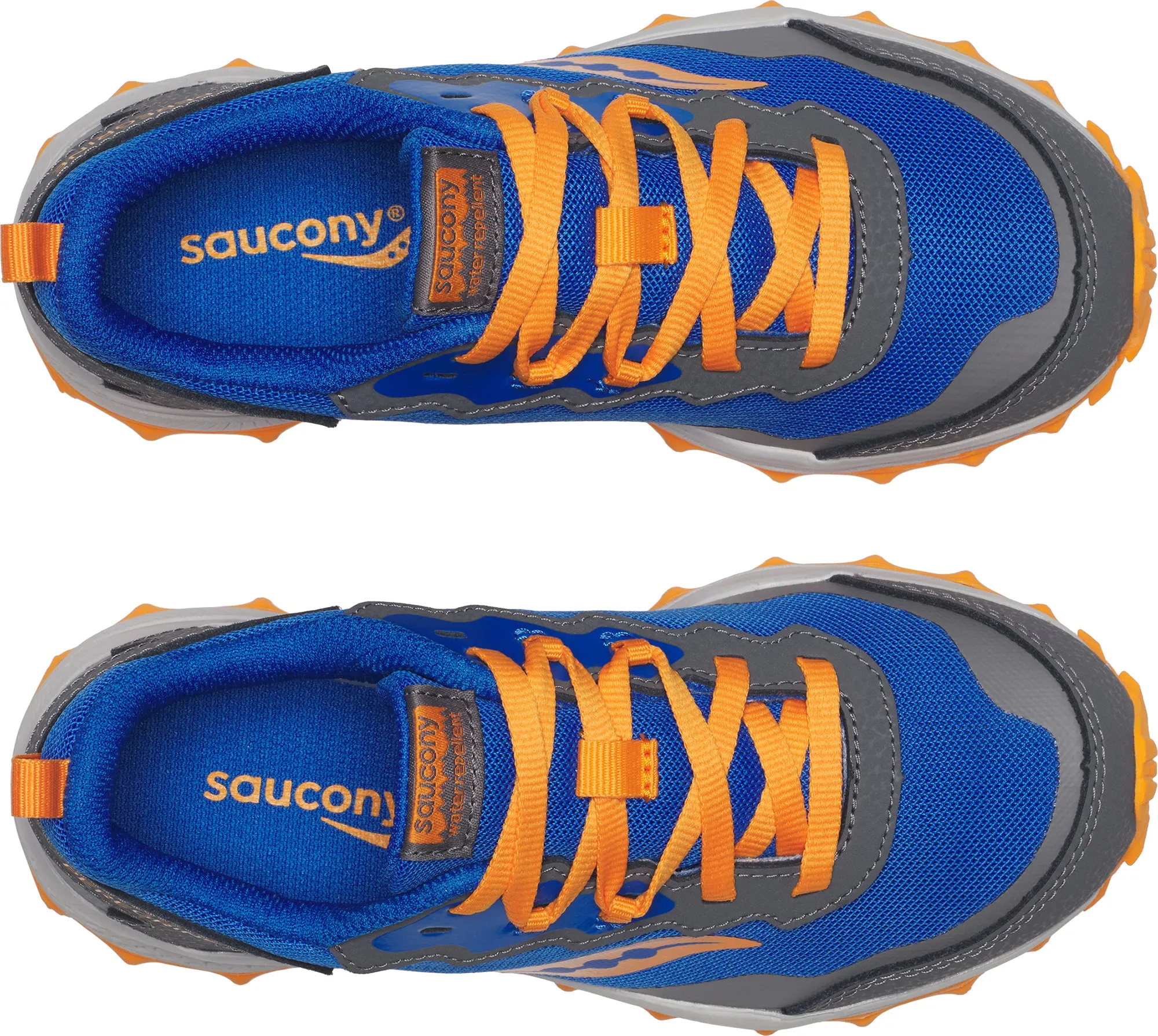 Saucony Peregrine KDZ Shield Junior Trail Running Shoes - Blue padded - straps