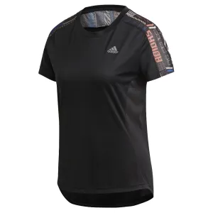 Light Comfort adidas Own The Run Short Sleeve Women's Running Tee - Black/Sefire/Royal Blue