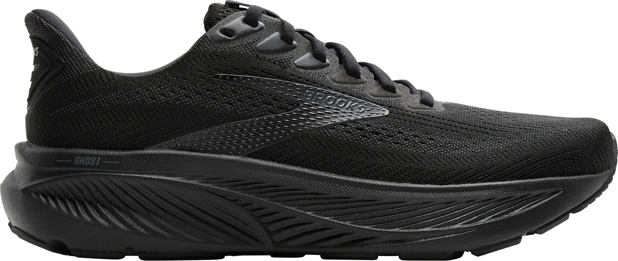 cool - down runs Brooks Ghost 17 WIDE FIT (4E) Mens Running Shoes - Black