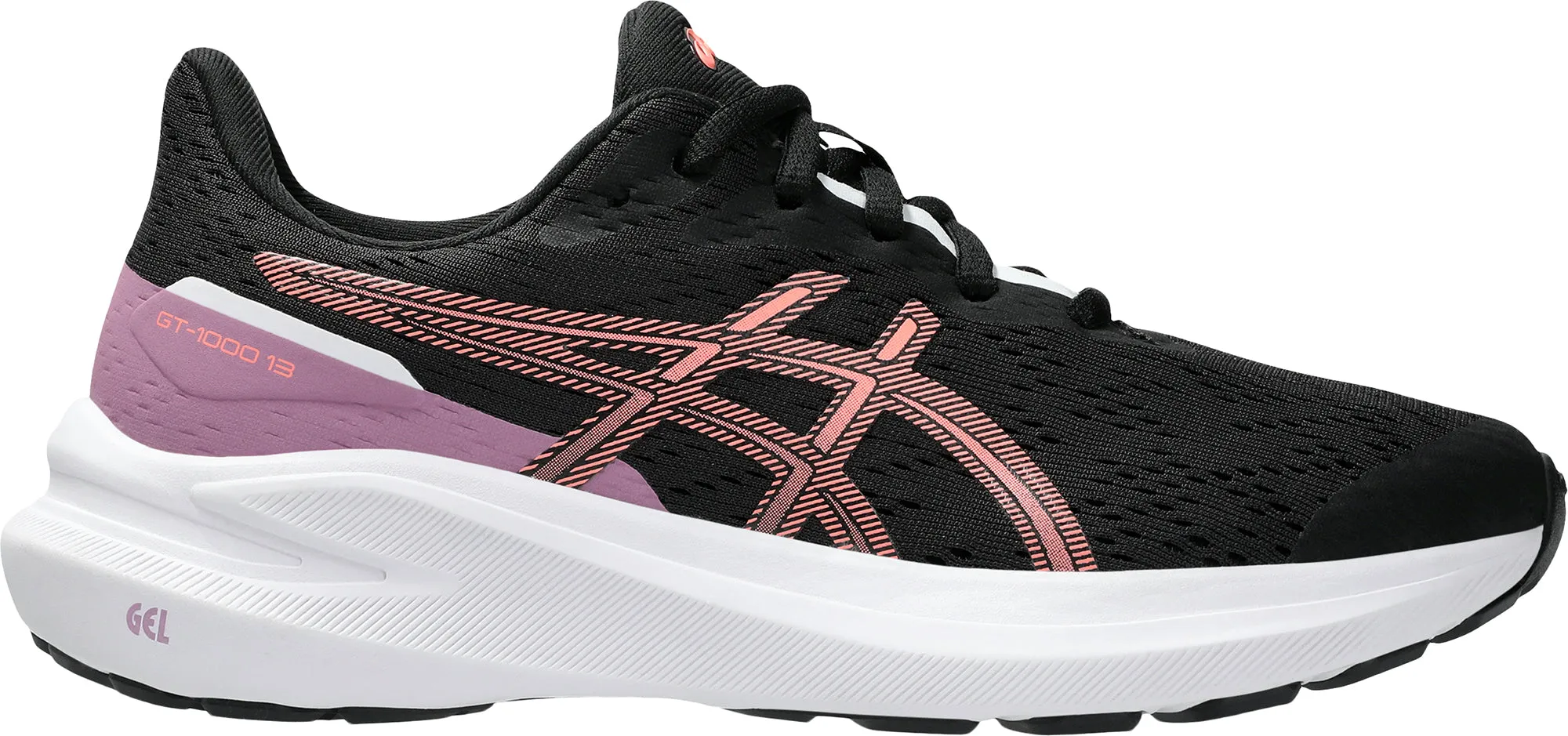 Asics GT 1000 13 GS Junior Running Shoes - Black Ventilation Channels Design bounce - return shoes