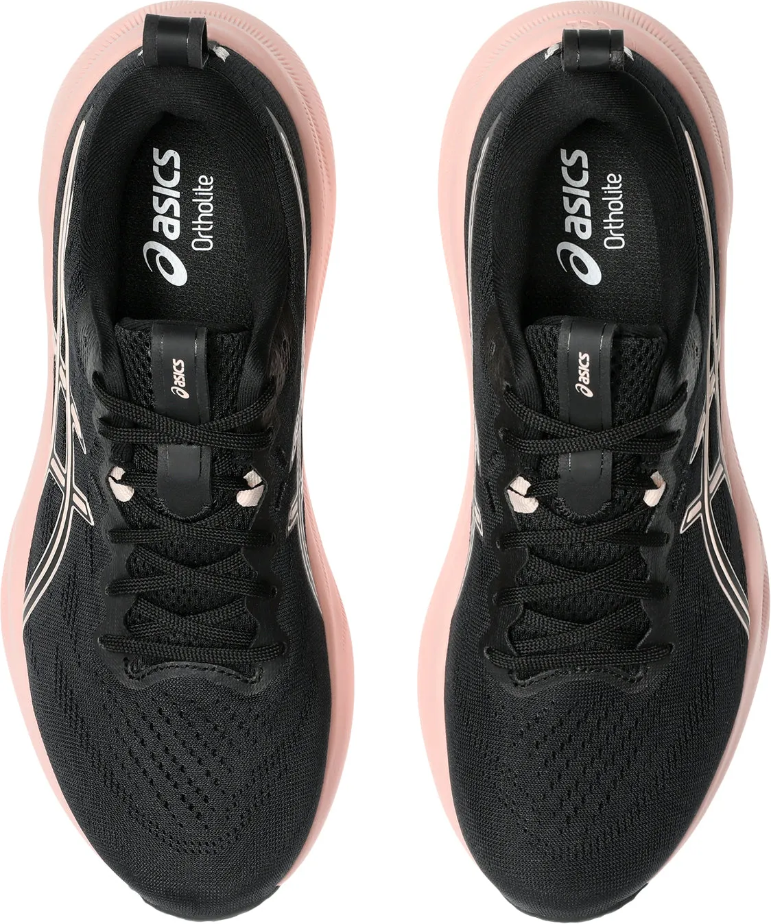 Strobel Last Design Aero Curved Heel Asics Gel Pulse 16 Womens Running Shoes - Black
